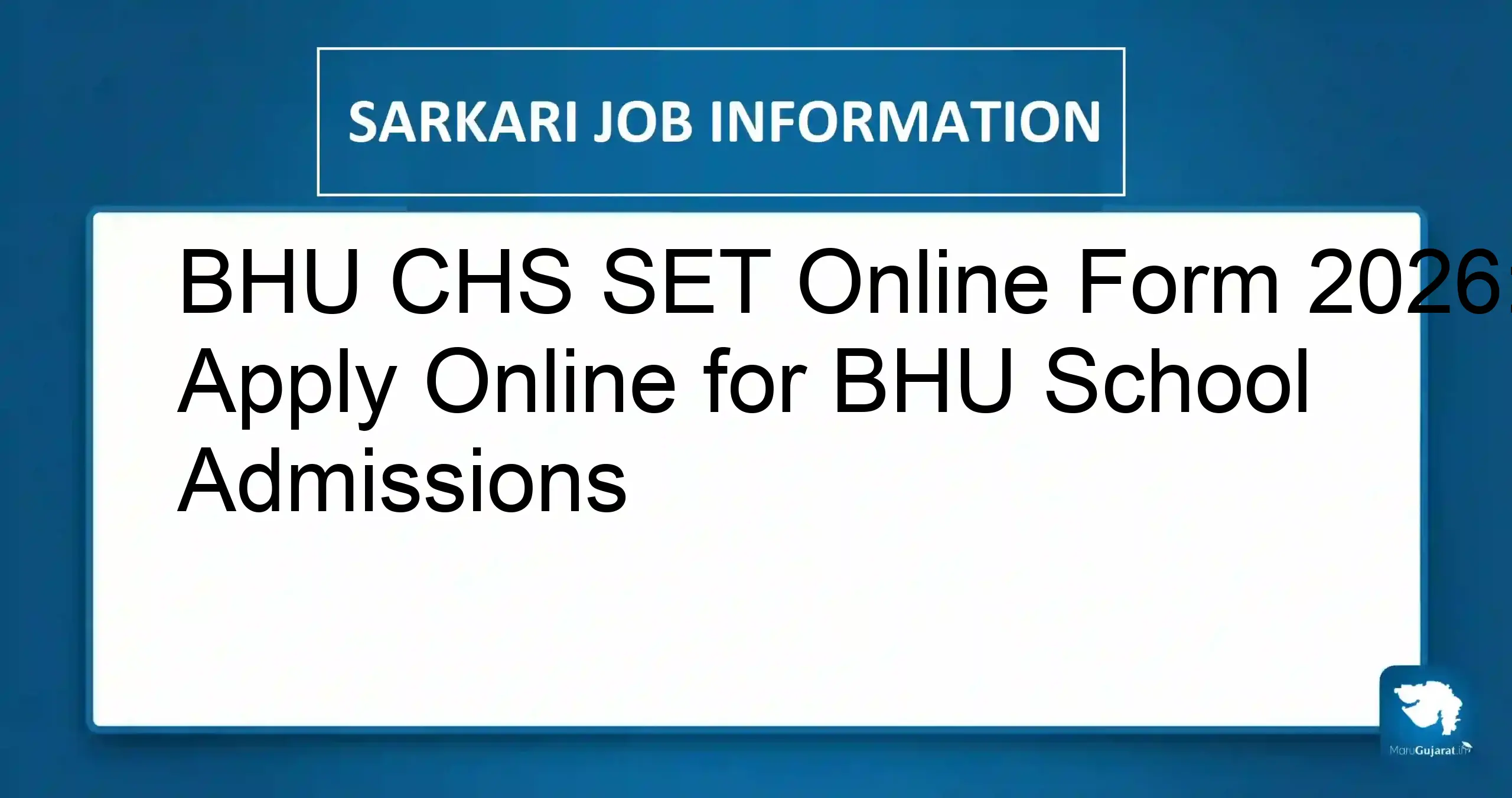 BHU CHS SET Online Form 2026
