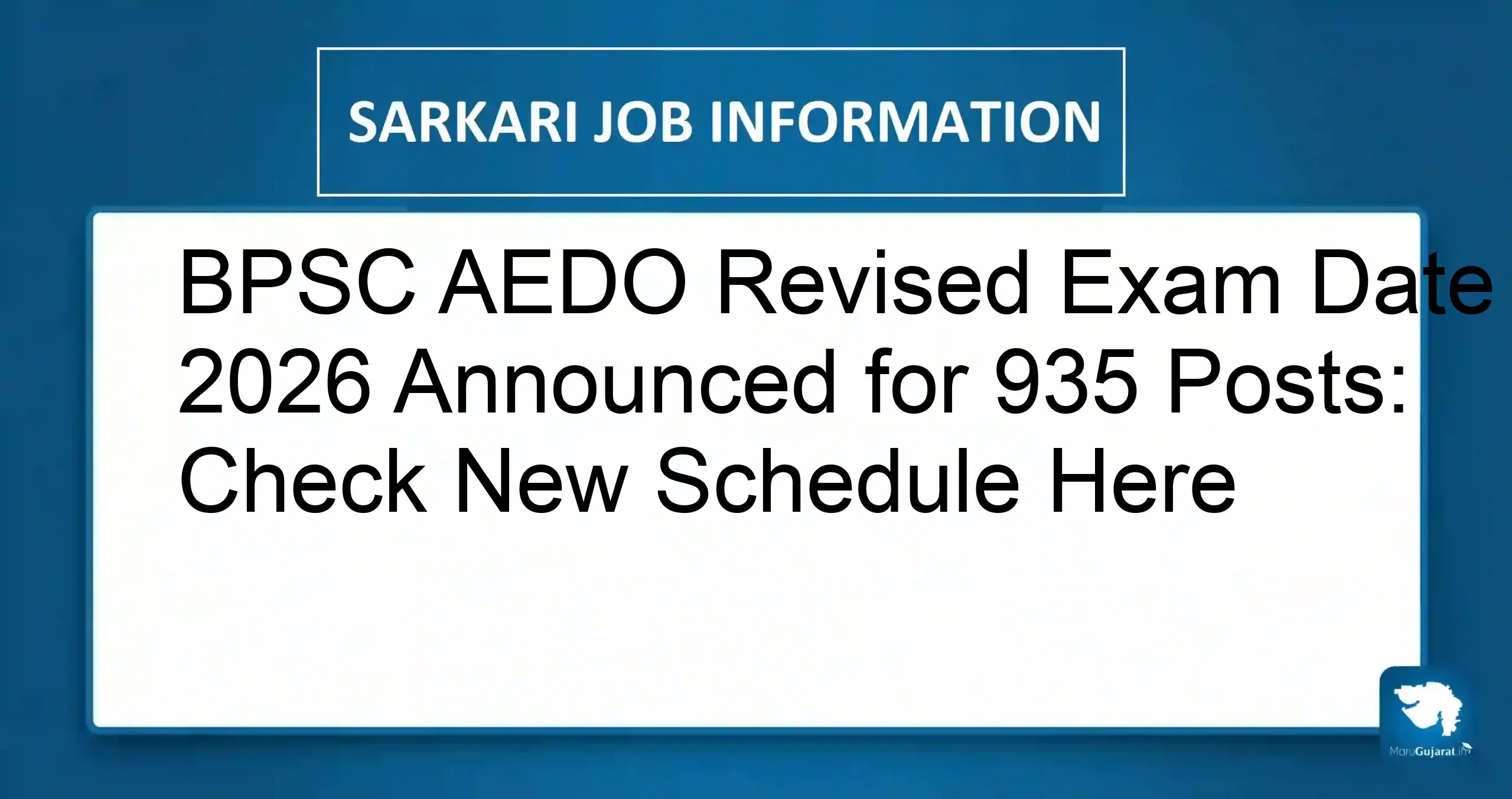 BPSC AEDO Revised Exam Date 2026