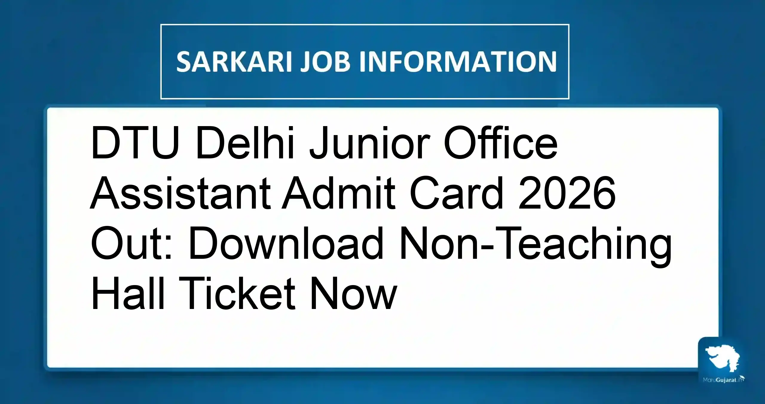DTU Delhi Admit Card 2026