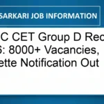 HSSC CET Group D Recruitment 2026: 8000+ Vacancies, Gazette Notification Out