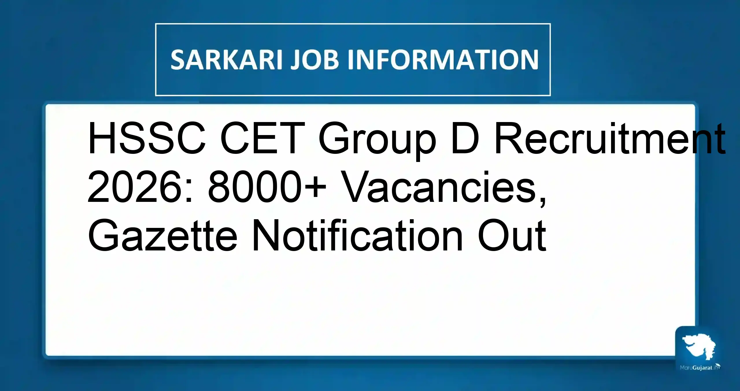 HSSC CET Group D Recruitment 2026