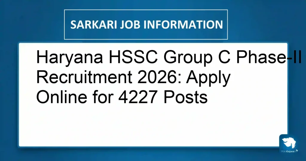 Haryana HSSC Group C Phase-II Recruitment 2026: Apply Online for 4227 Posts