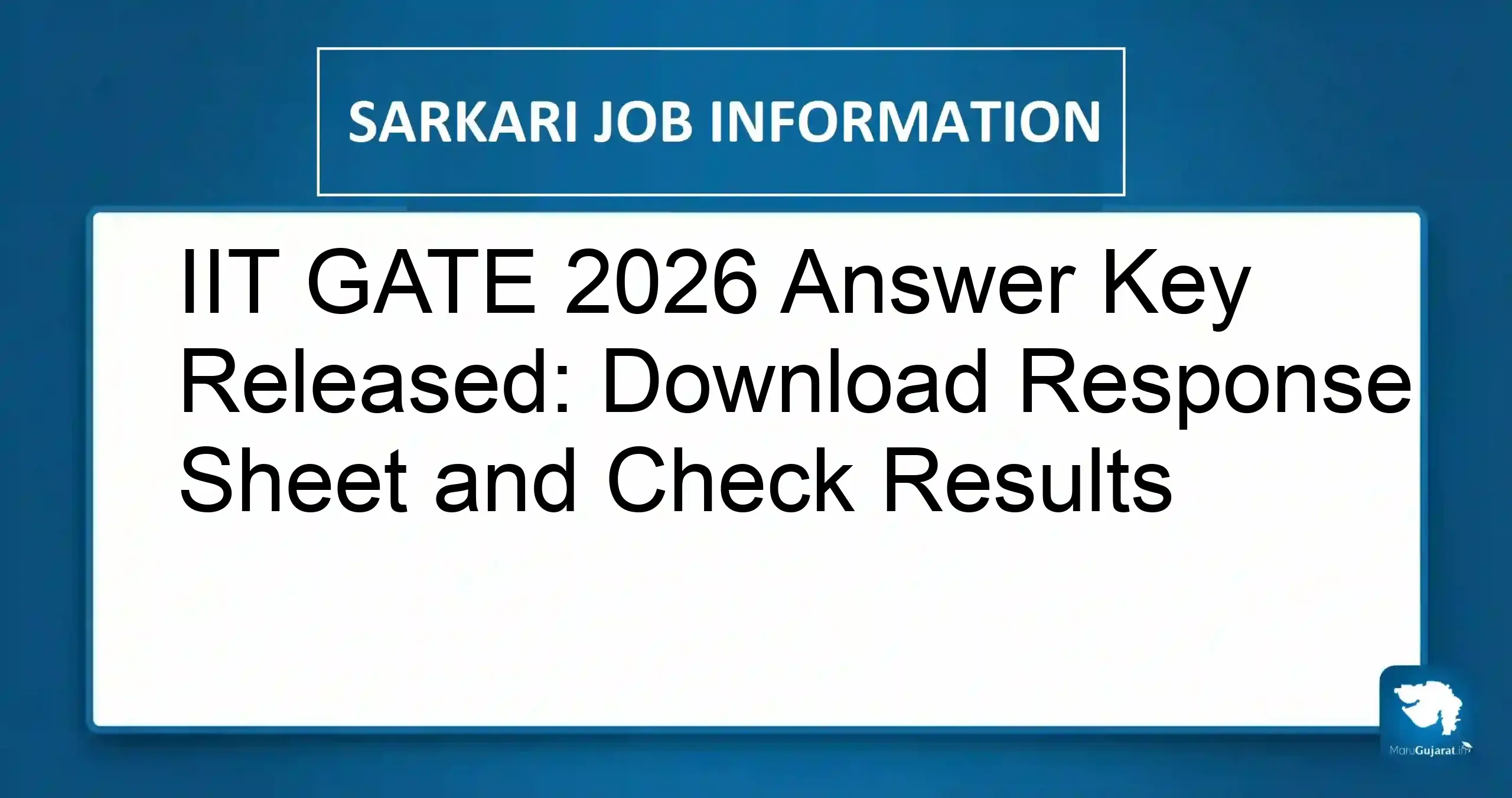 IIT GATE 2026 Answer Key
