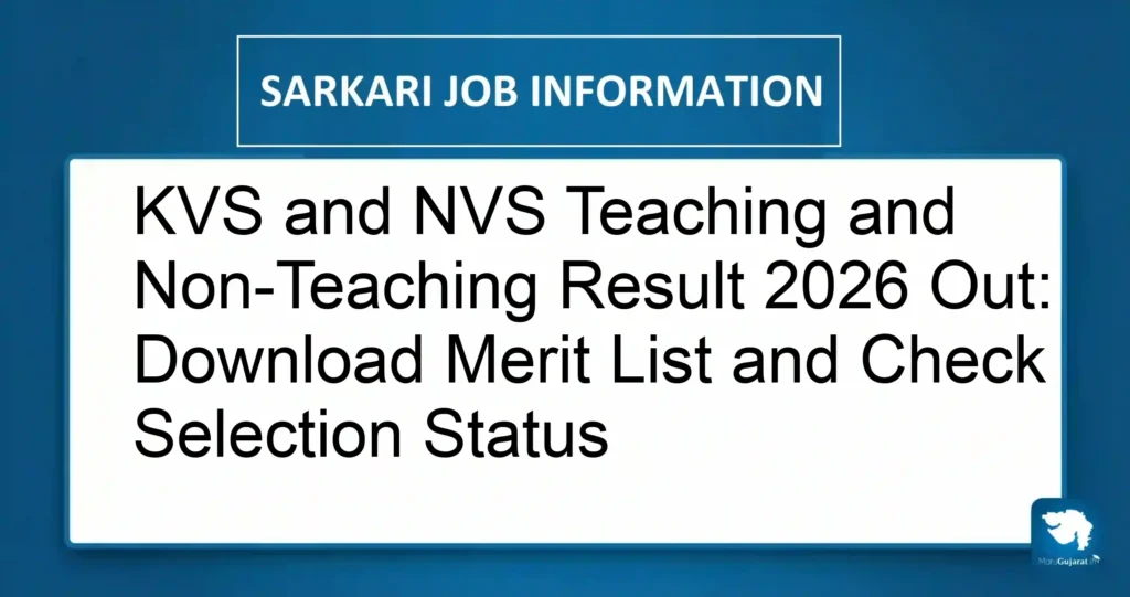 KVS and NVS Teaching and Non-Teaching Result 2026 Out: Download Merit List and Check Selection Status