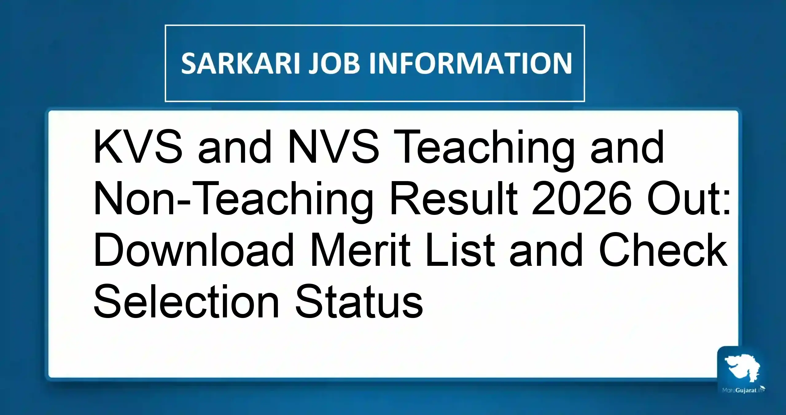KVS NVS Result 2026