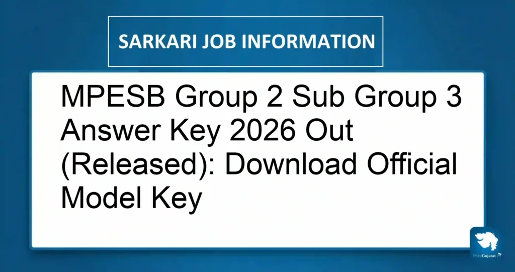 MPESB Group 2 Sub Group 3 Answer Key 2026 Out (Released): Download Official Model Key
