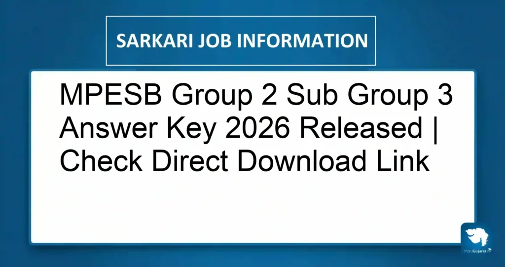 MPESB Group 2 Sub Group 3 Answer Key 2026 Released | Check Direct Download Link