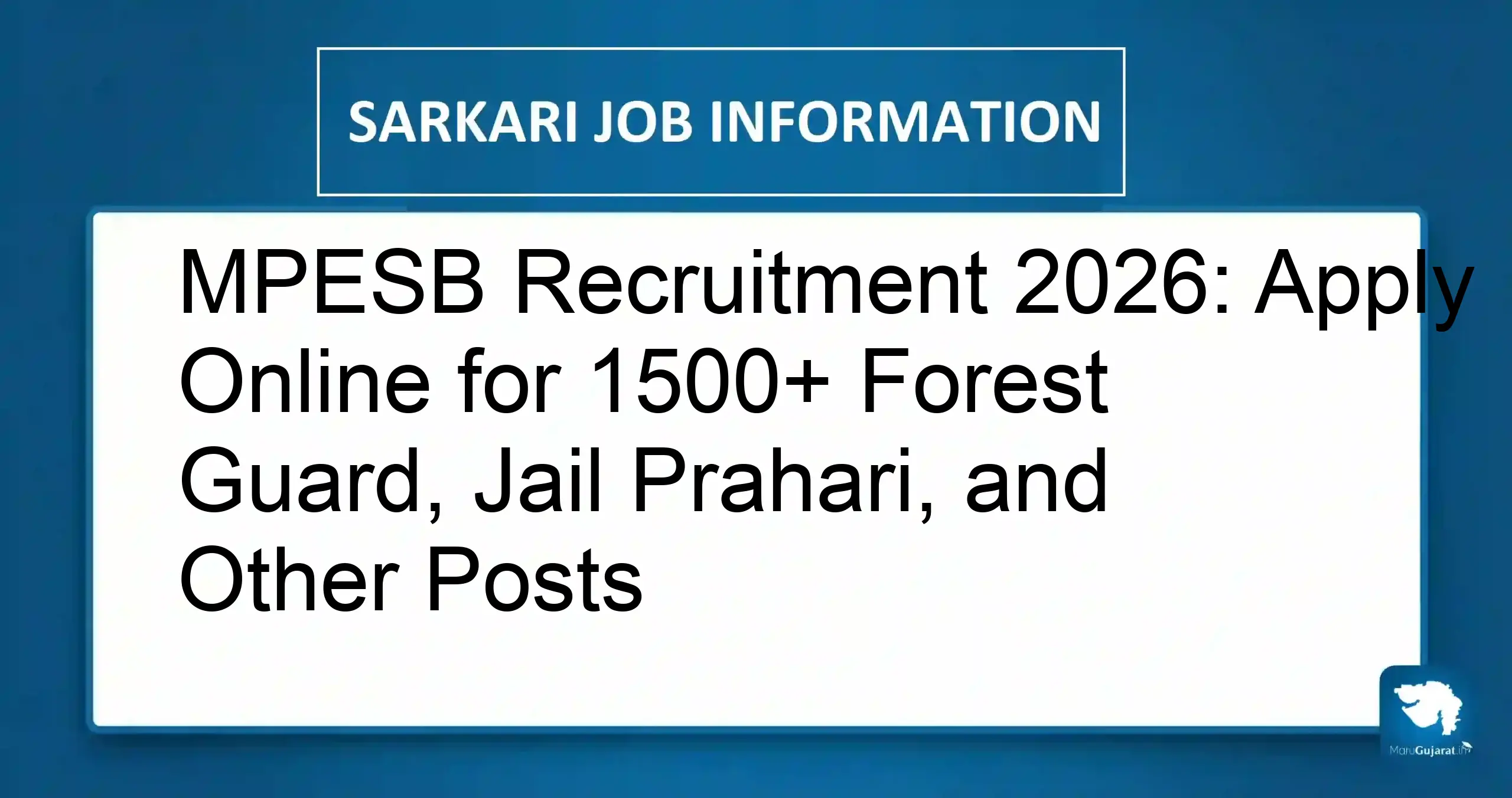 MPESB Recruitment 2026