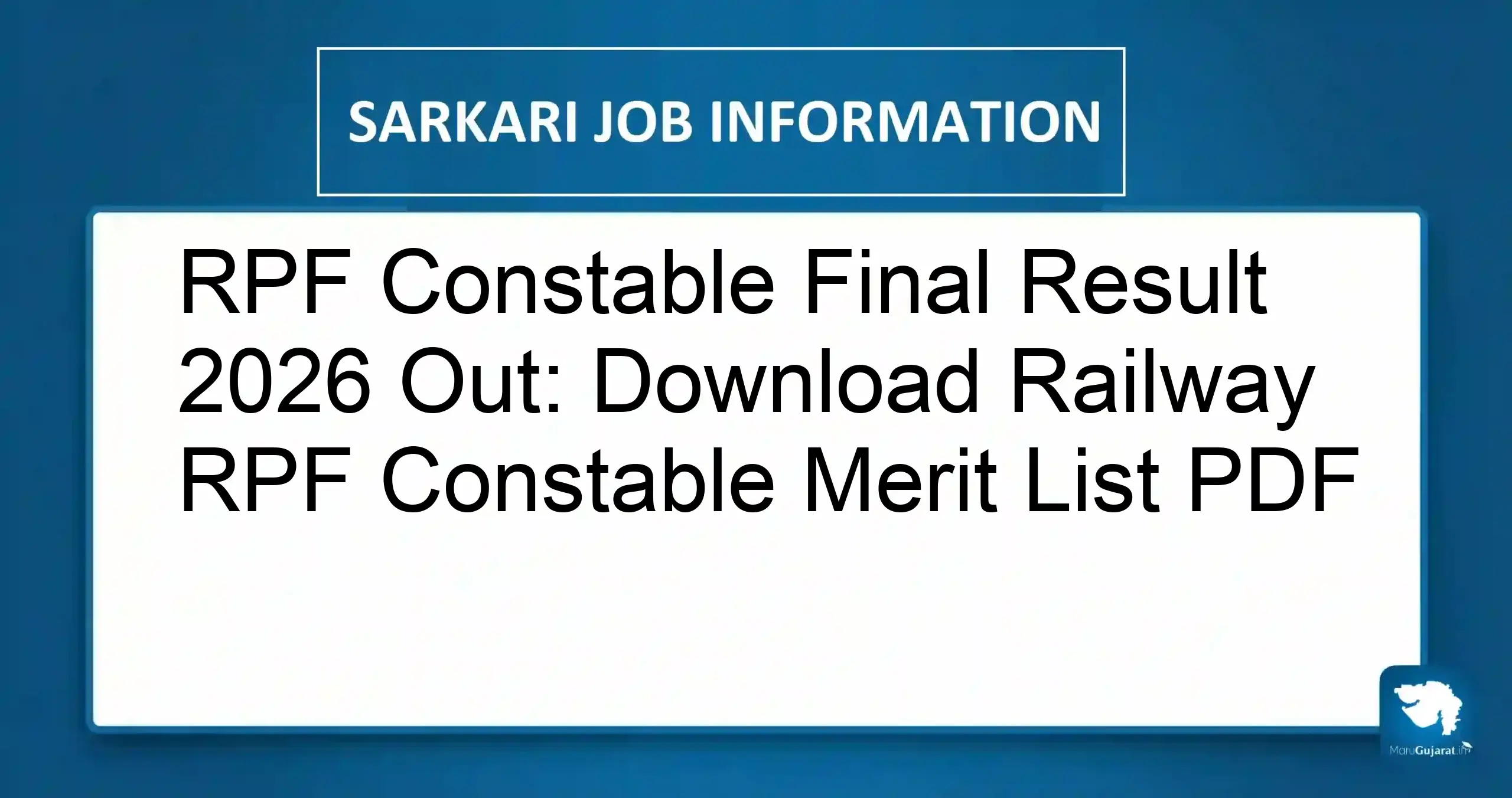 RPF Constable Final Result 2026