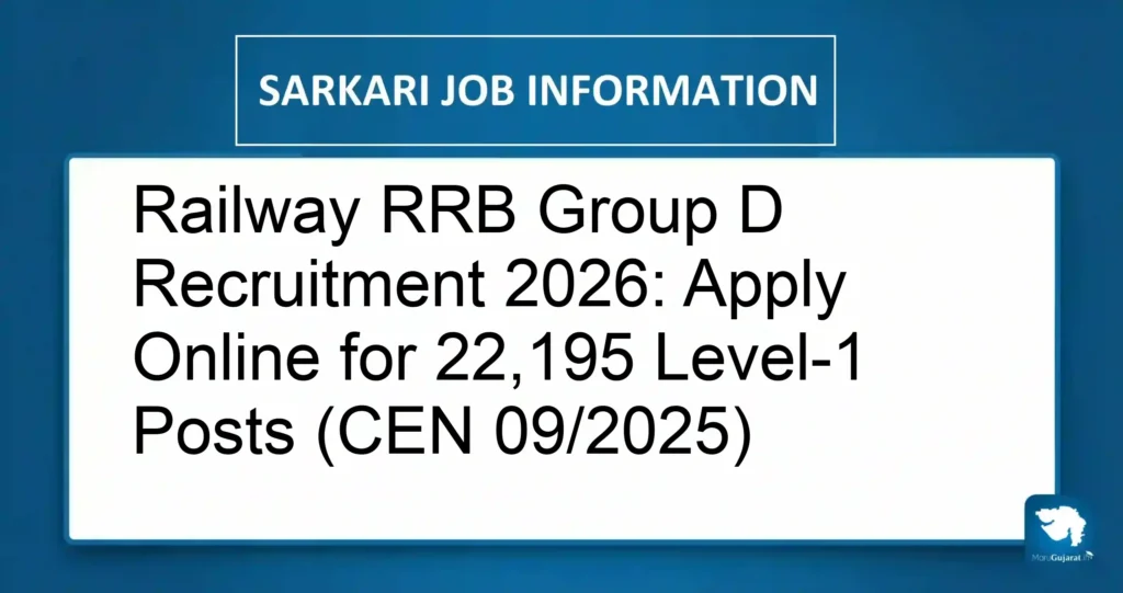 Railway RRB Group D Recruitment 2026: Apply Online for 22,195 Level-1 Posts (CEN 09/2025)