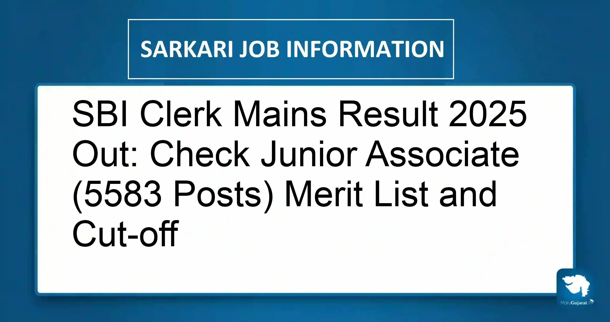 SBI Clerk Mains Result 2025