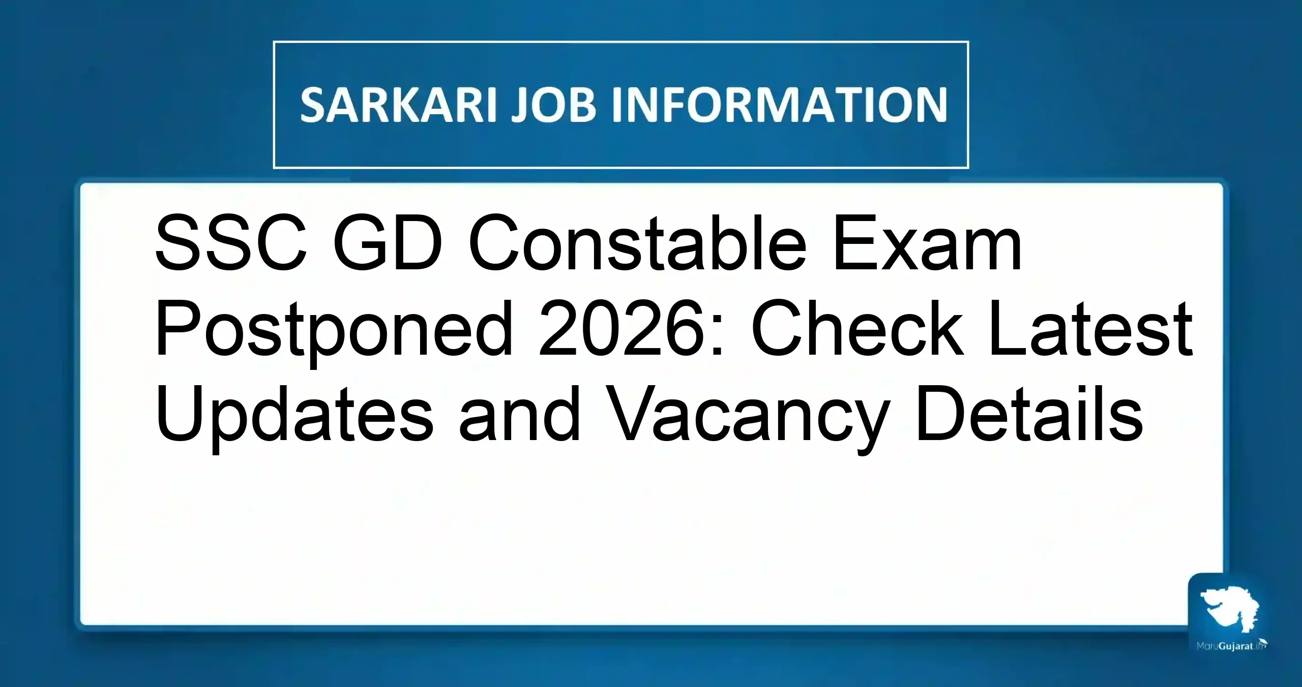 SSC GD Constable Exam Postponed 2026