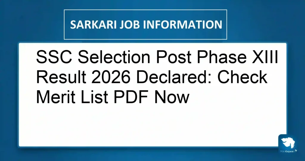 SSC Selection Post Phase XIII Result 2026 Declared: Check Merit List PDF Now