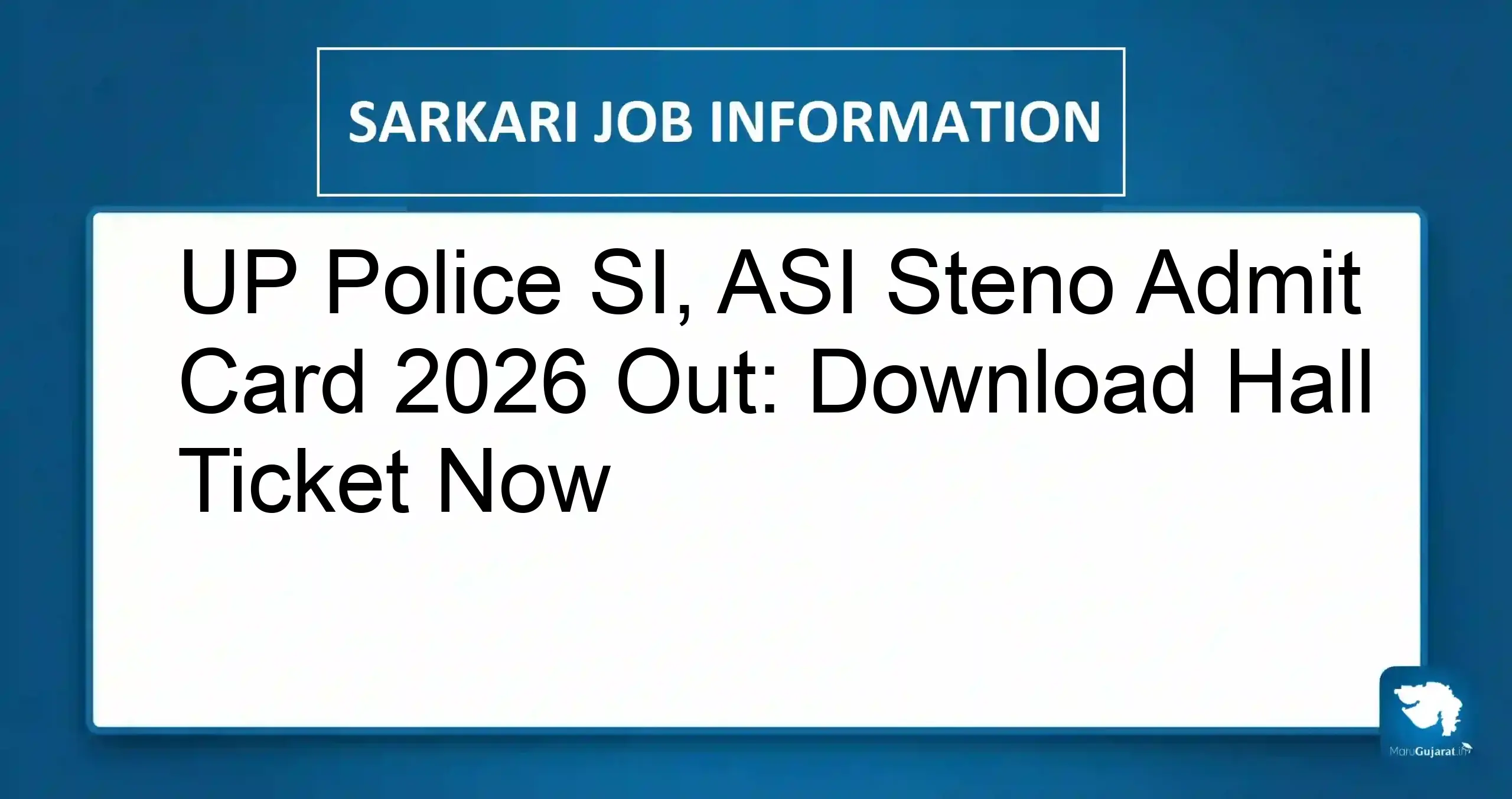 UP Police SI ASI Steno Admit Card 2026
