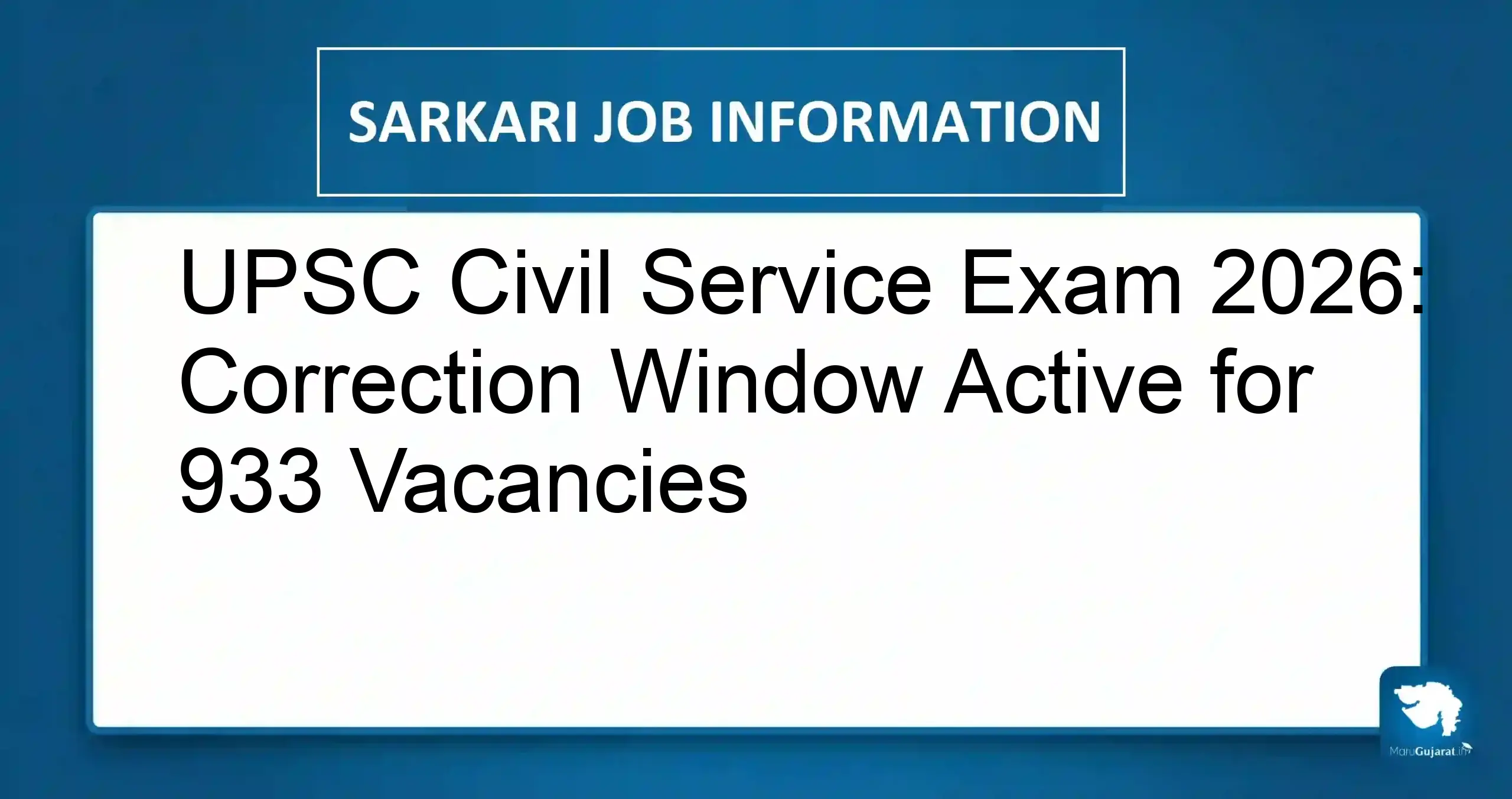 UPSC Civil Service Exam 2026