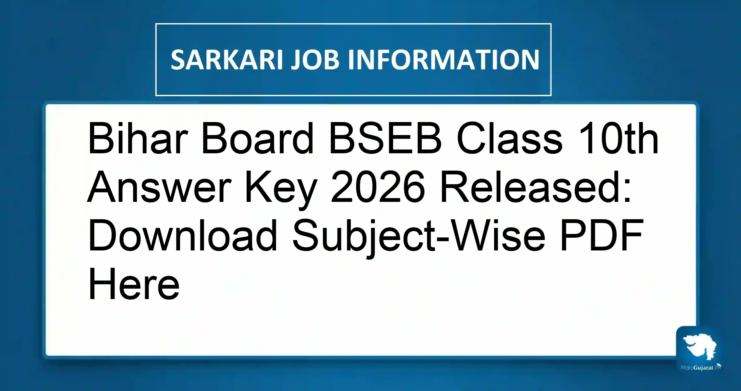 Bihar Board Class 10th Answer Key 2026