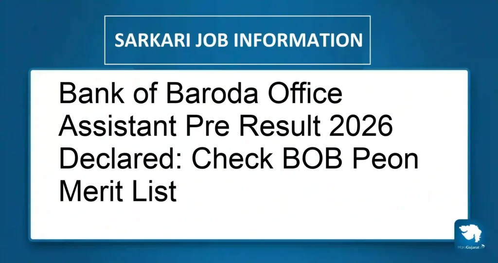 Bank of Baroda Office Assistant Pre Result 2026 Declared: Check BOB Peon Merit List