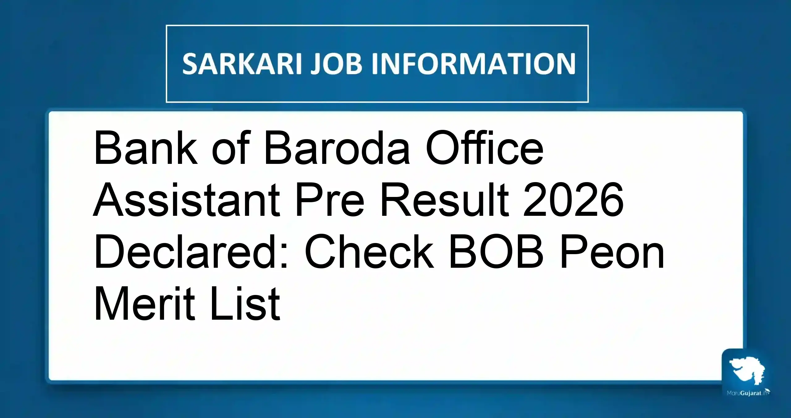 Bank of Baroda Office Assistant Result 2026