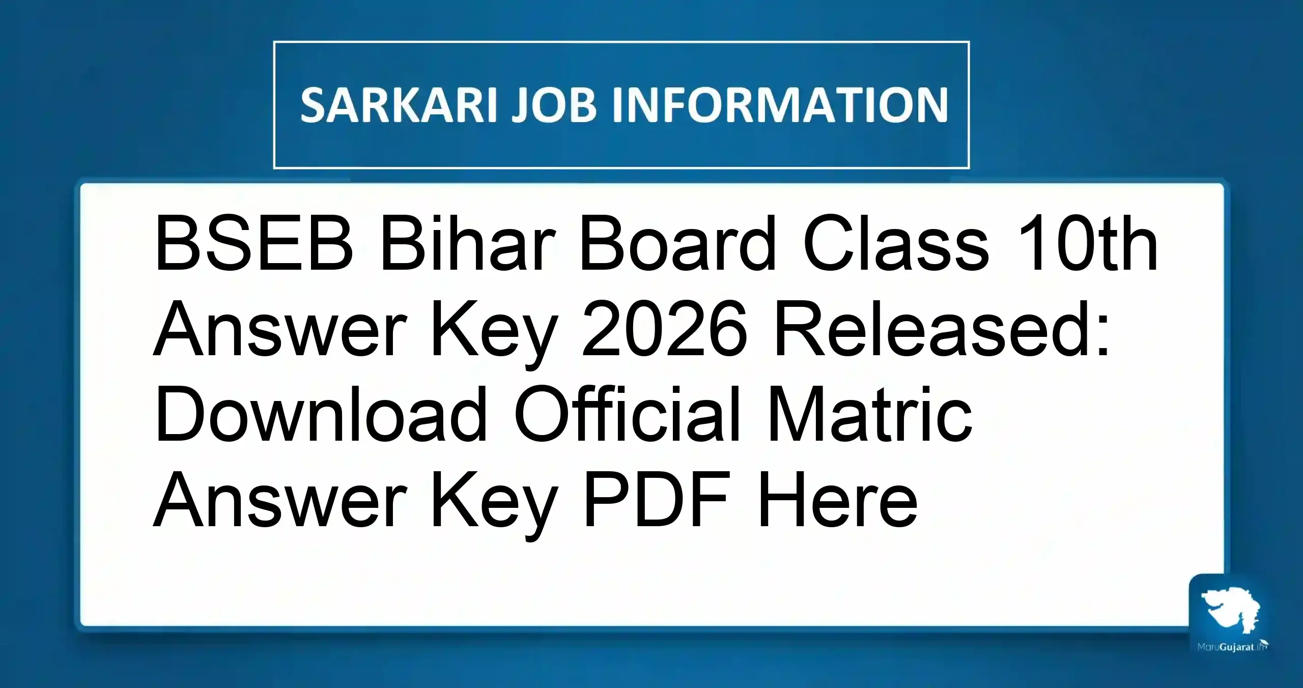 BSEB Bihar Board 10th Answer Key 2026