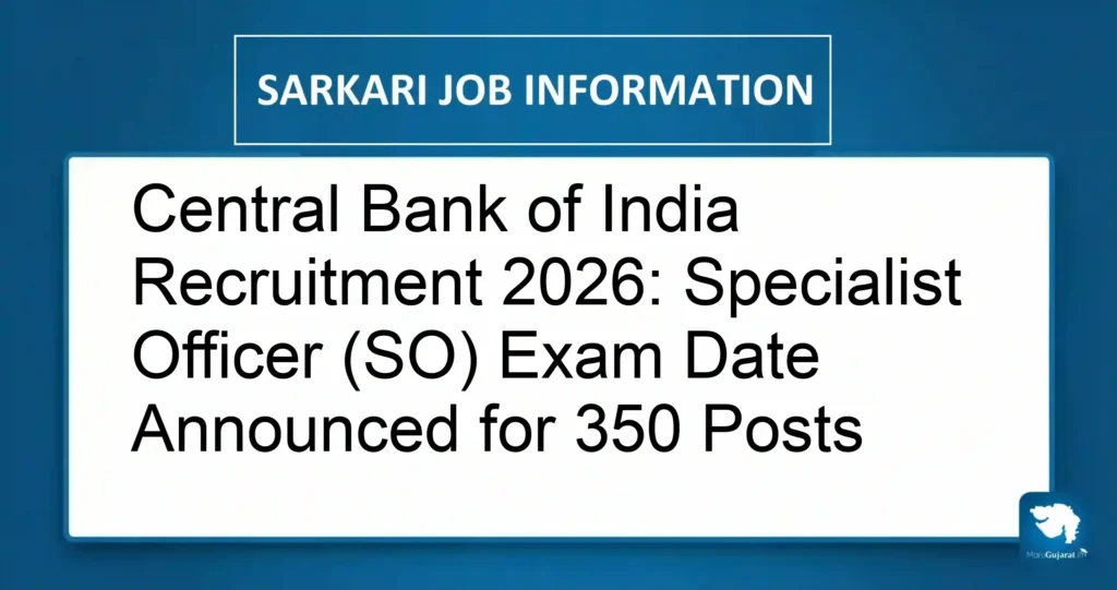 Central Bank of India Recruitment 2026: Specialist Officer (SO) Exam Date Announced for 350 Posts