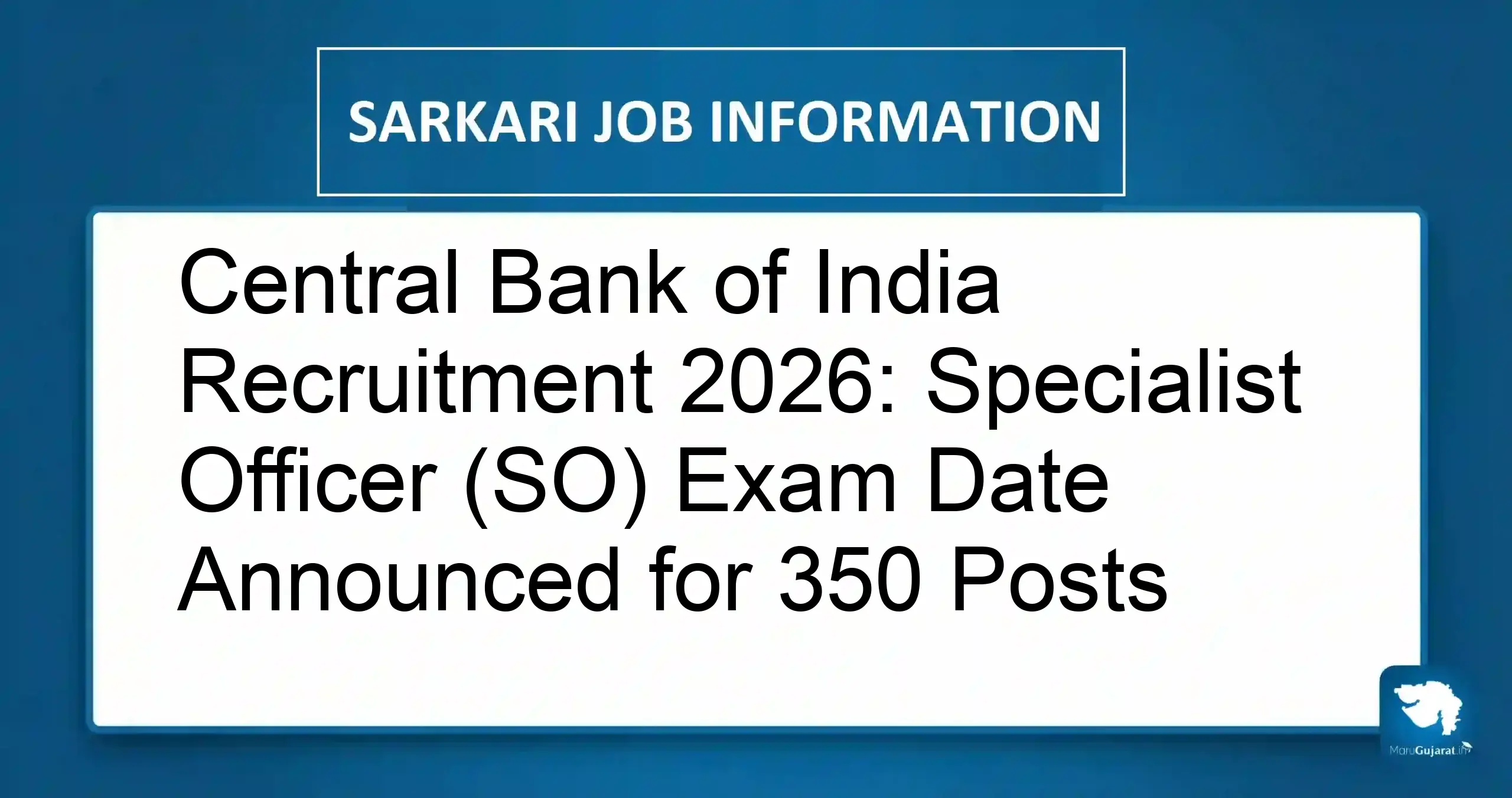 Central Bank of India Recruitment 2026