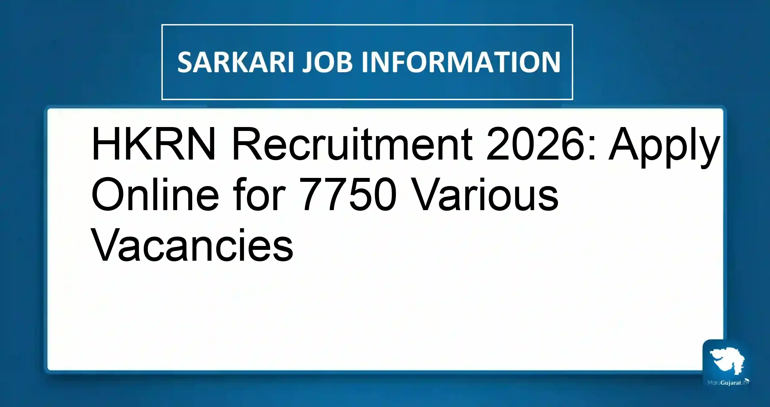 HKRN Recruitment 2026