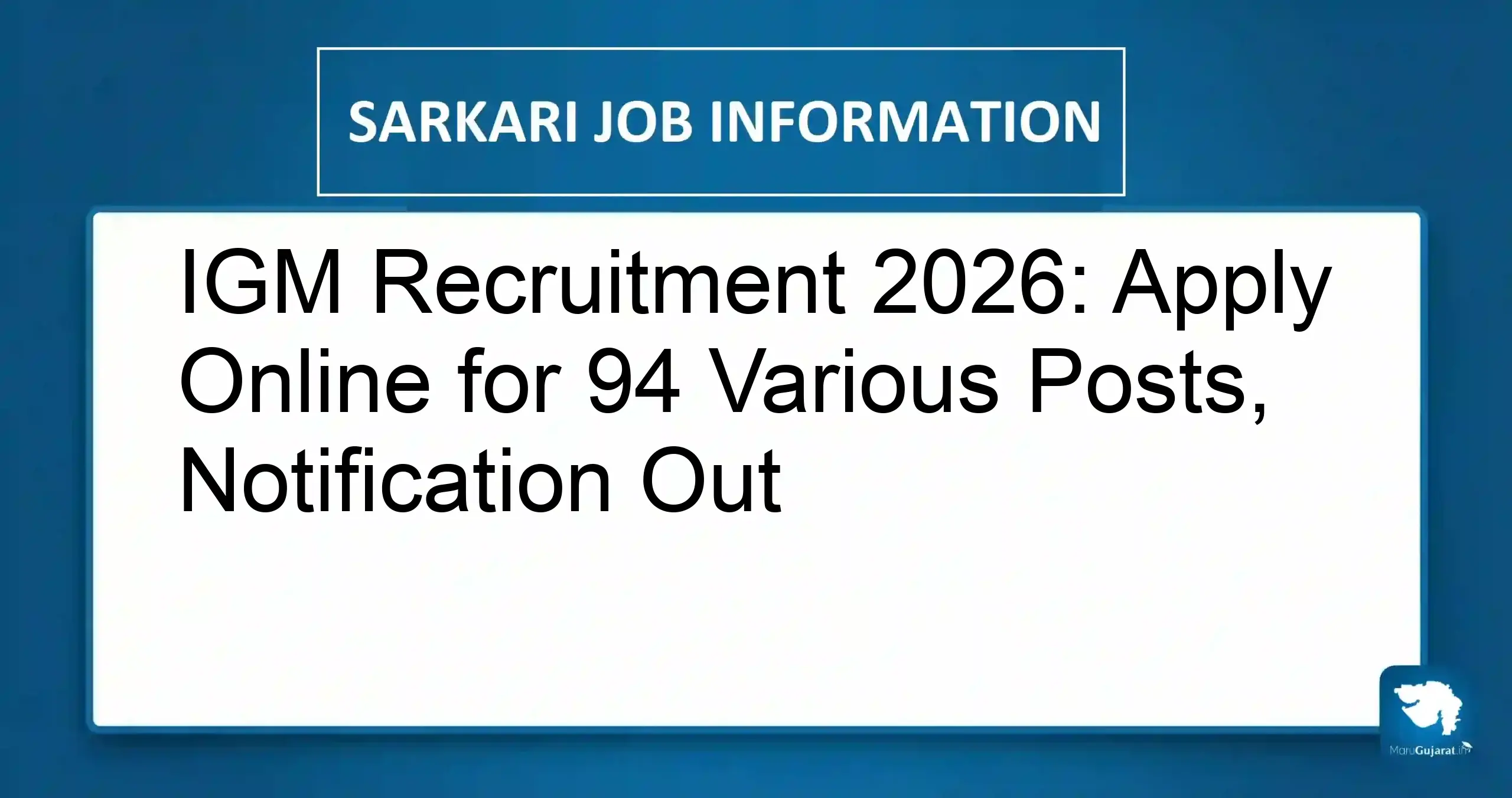 IGM Recruitment 2026