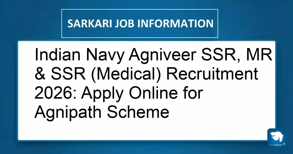 Indian Navy Agniveer SSR, MR & SSR (Medical) Recruitment 2026: Apply Online for Agnipath Scheme