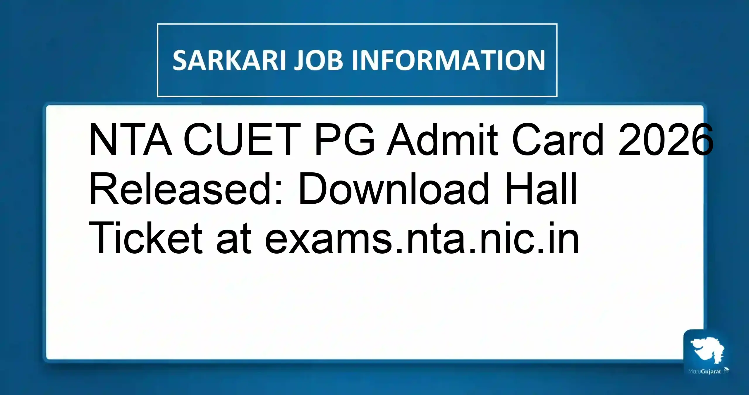 NTA CUET PG Admit Card 2026