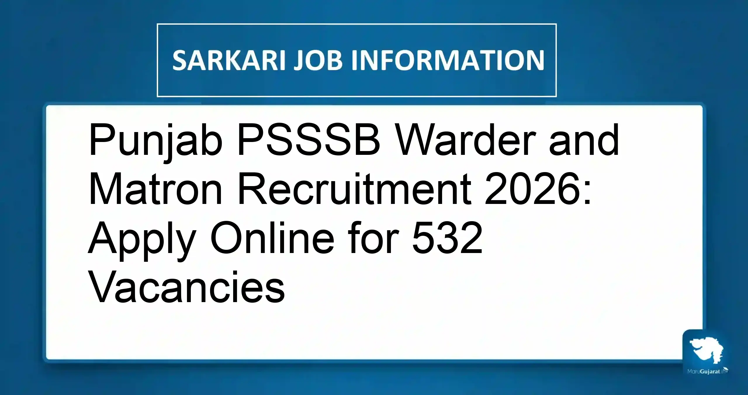 Punjab PSSSB Warder Recruitment 2026