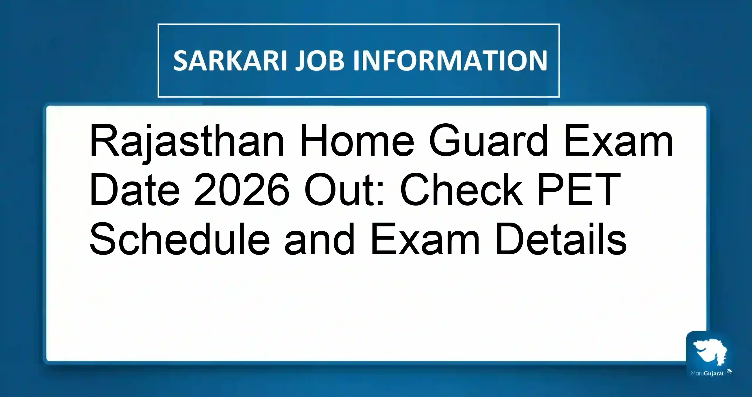 Rajasthan Home Guard Exam Date 2026