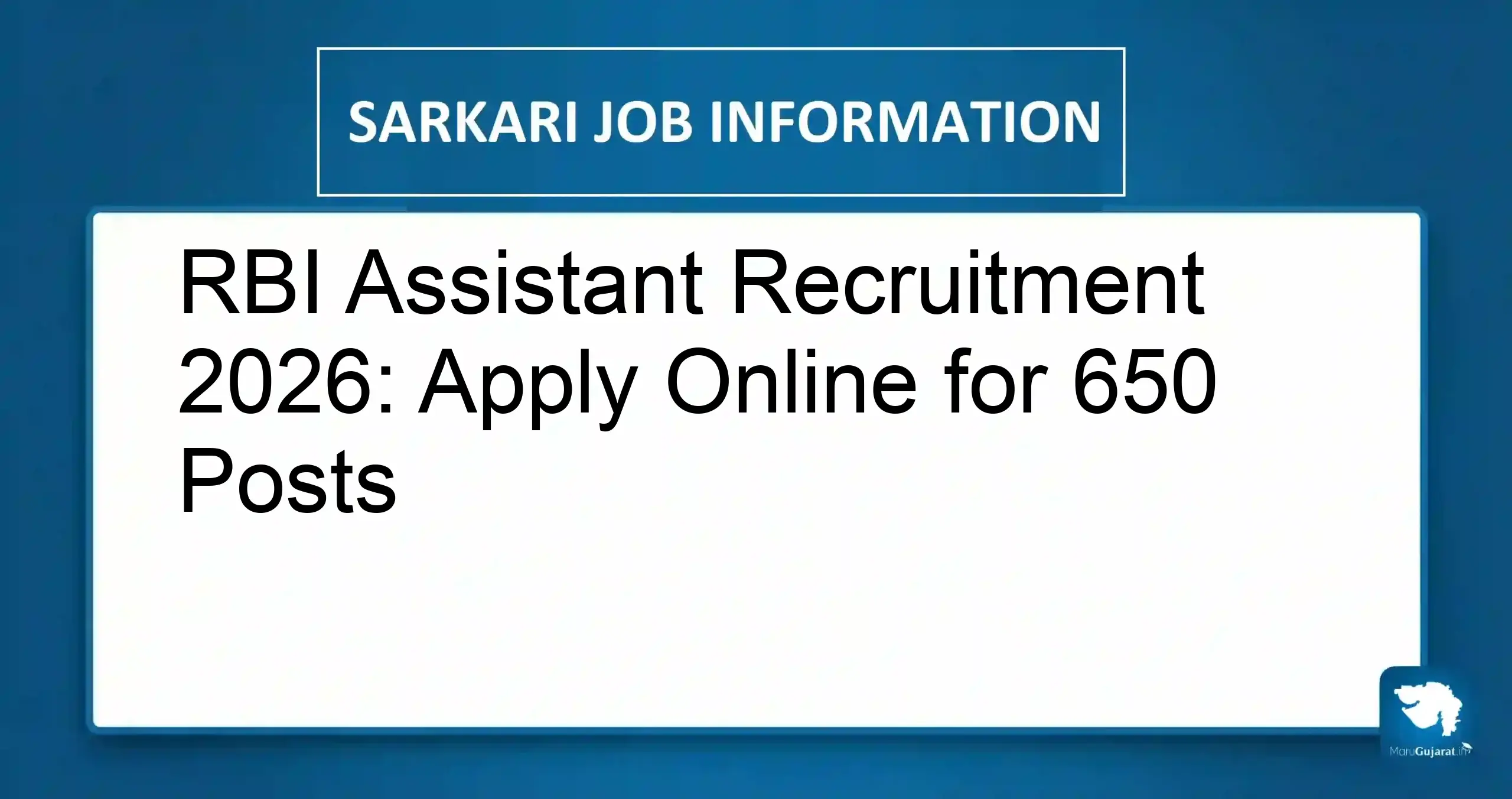 RBI Assistant Recruitment 2026