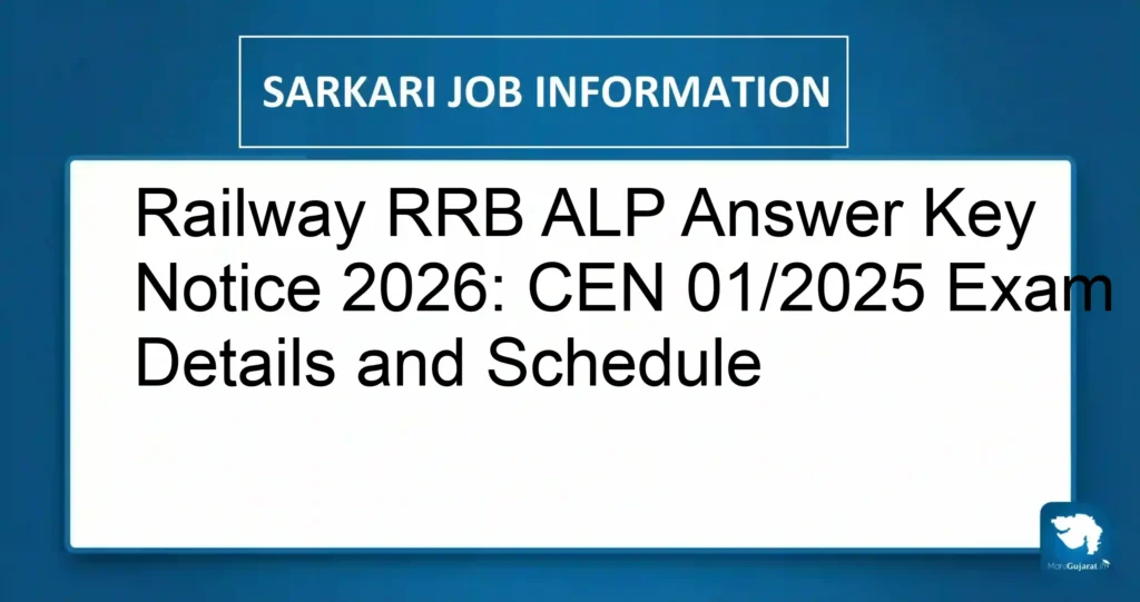 Railway RRB ALP Answer Key Notice 2026: CEN 01/2025 Exam Details and Schedule