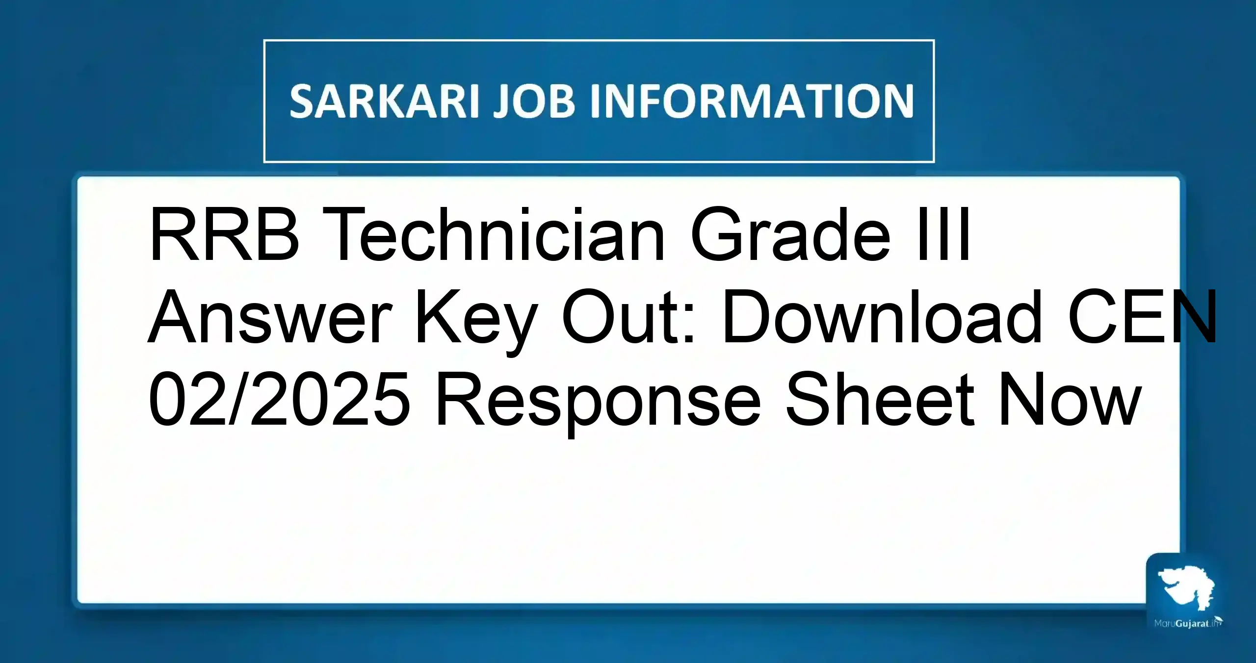 RRB Technician Answer Key