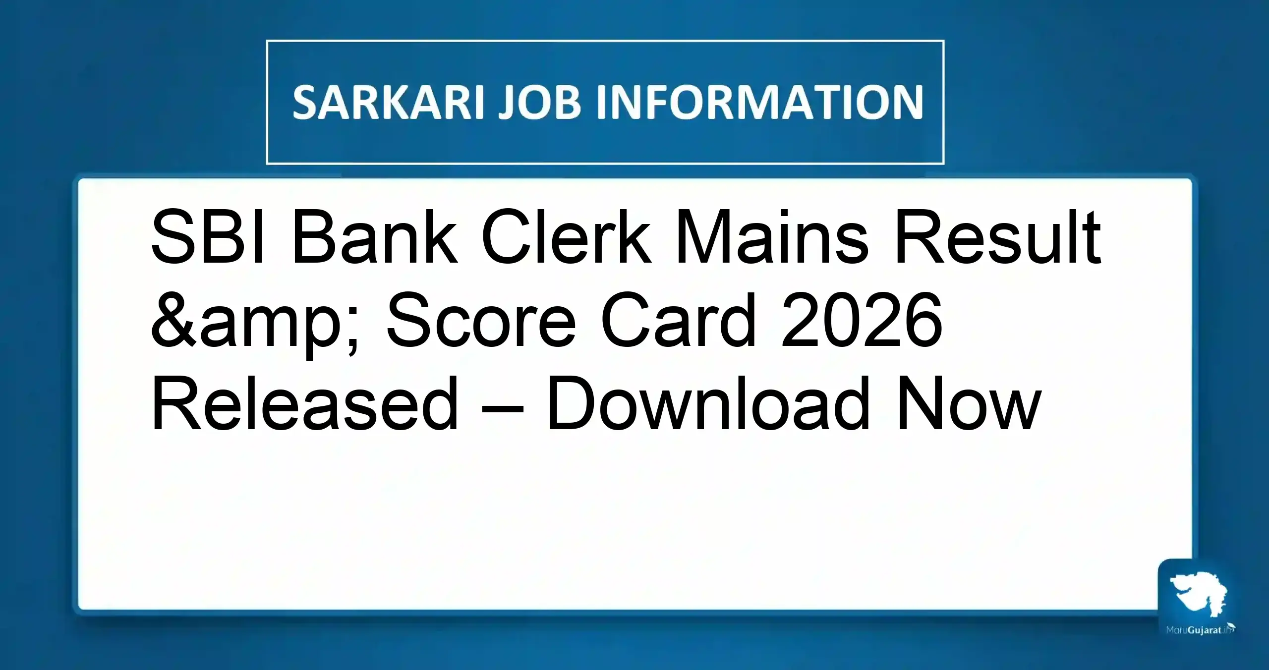 SBI Clerk Mains Result 2026