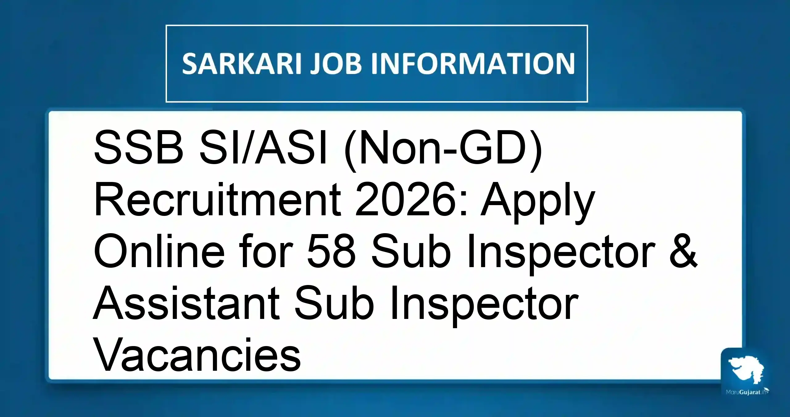 SSB SI/ASI Recruitment 2026