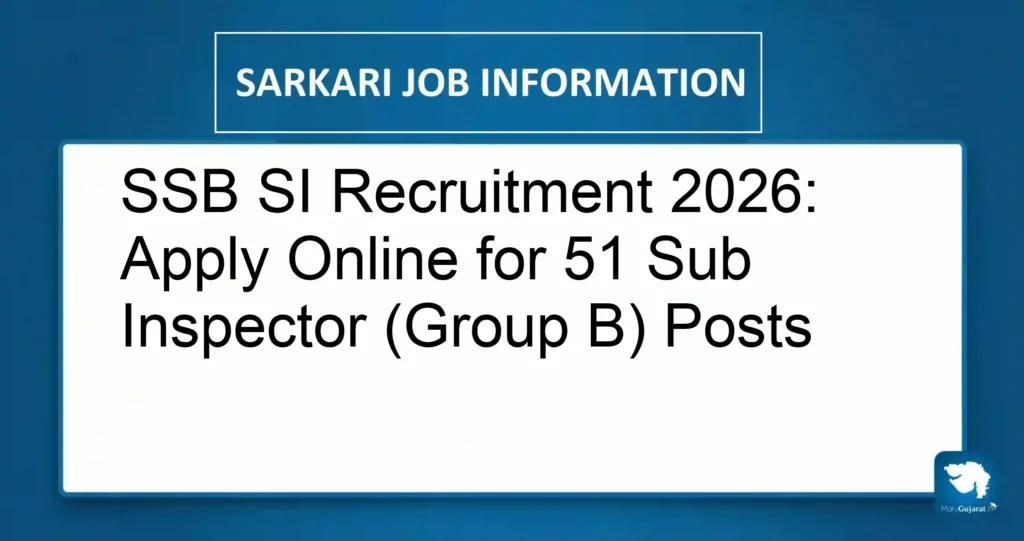 SSB SI Recruitment 2026: Apply Online for 51 Sub Inspector (Group B) Posts