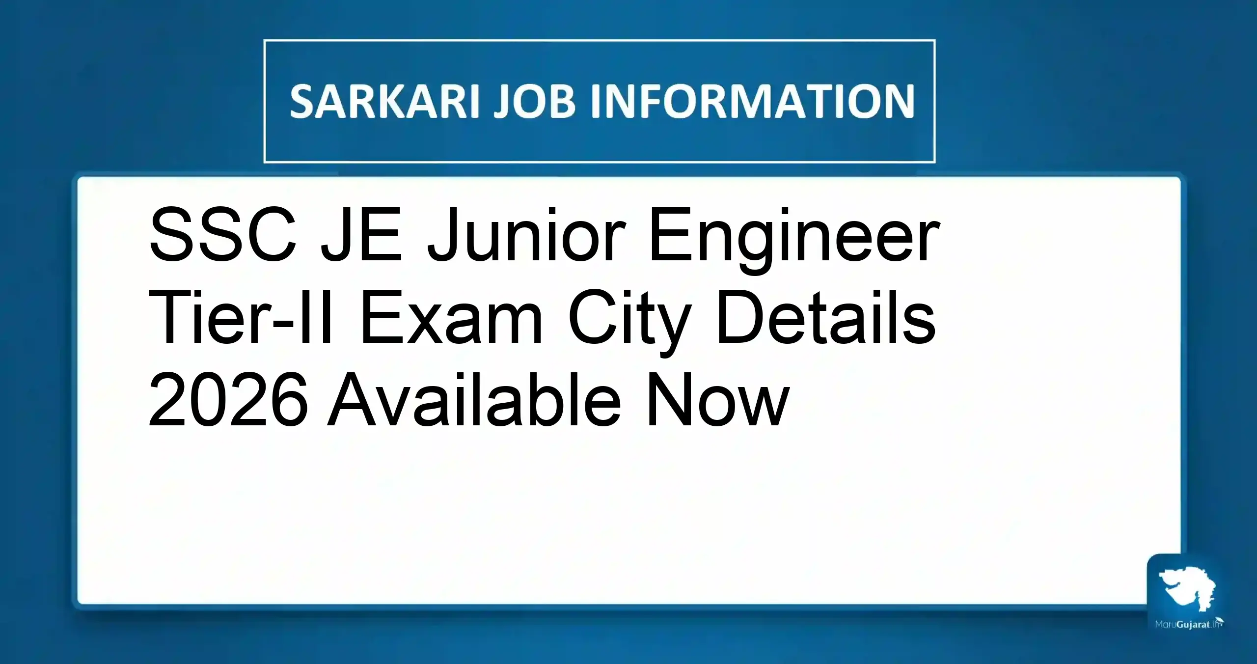 SSC JE Tier 2 Exam City 2026