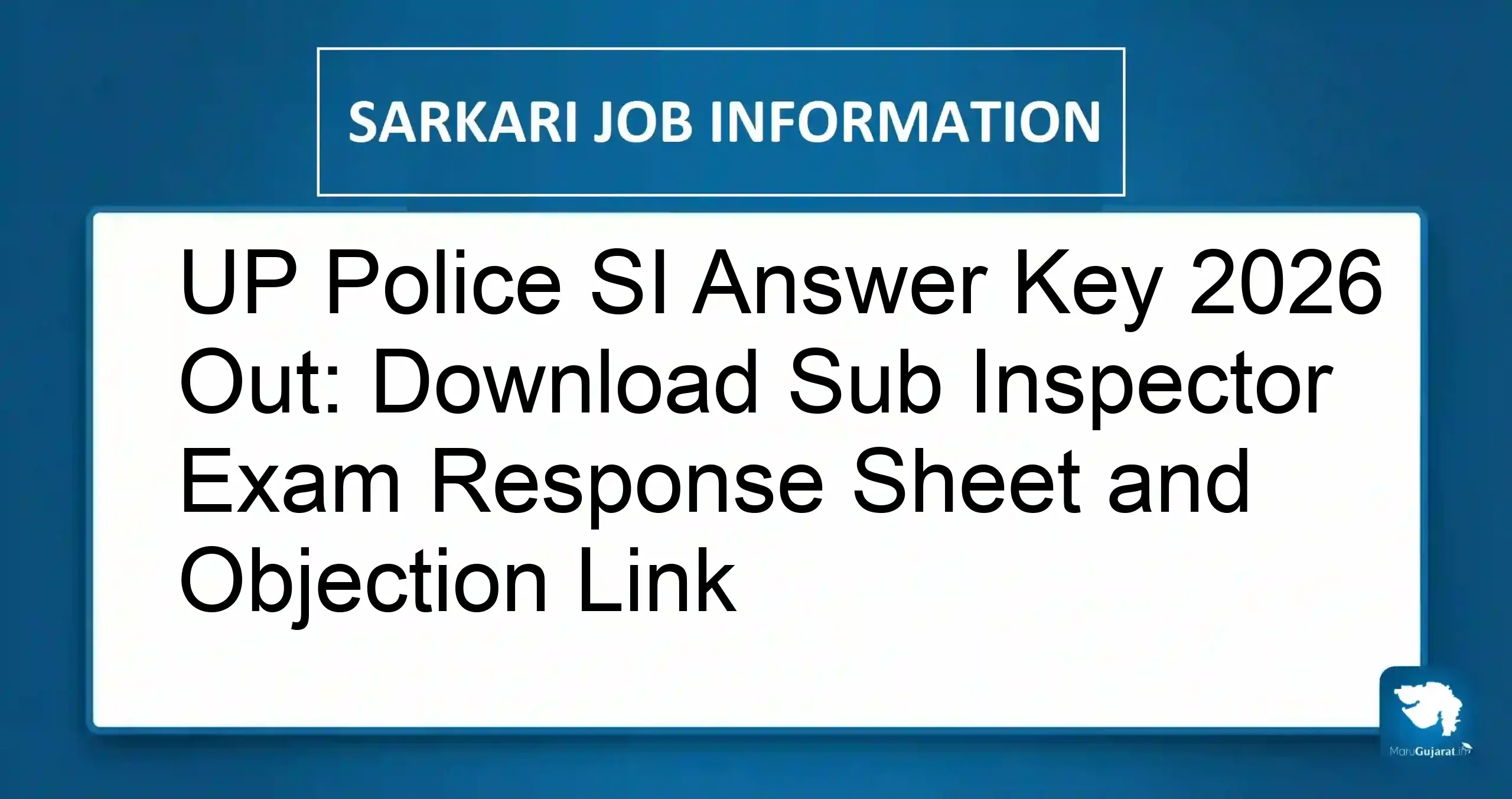 UP Police SI Answer Key 2026