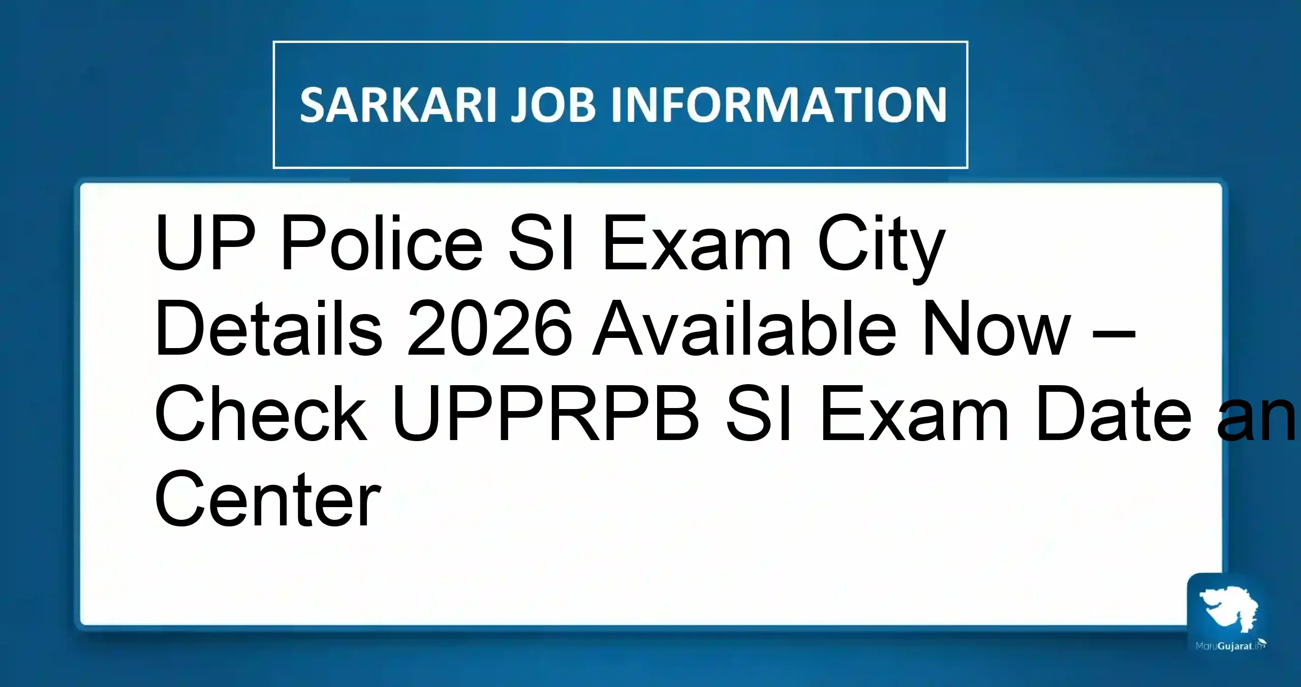 UP Police SI Exam City Details 2026
