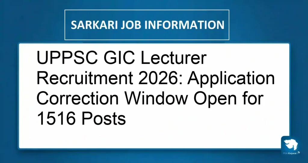 UPPSC GIC Lecturer Recruitment 2026: Application Correction Window Open for 1516 Posts