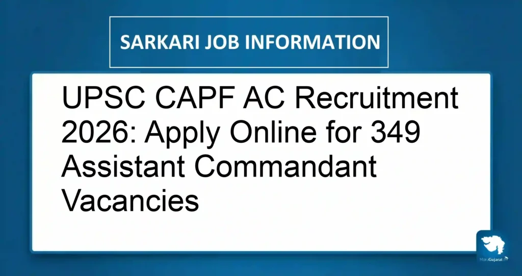 UPSC CAPF AC Recruitment 2026: Apply Online for 349 Assistant Commandant Vacancies