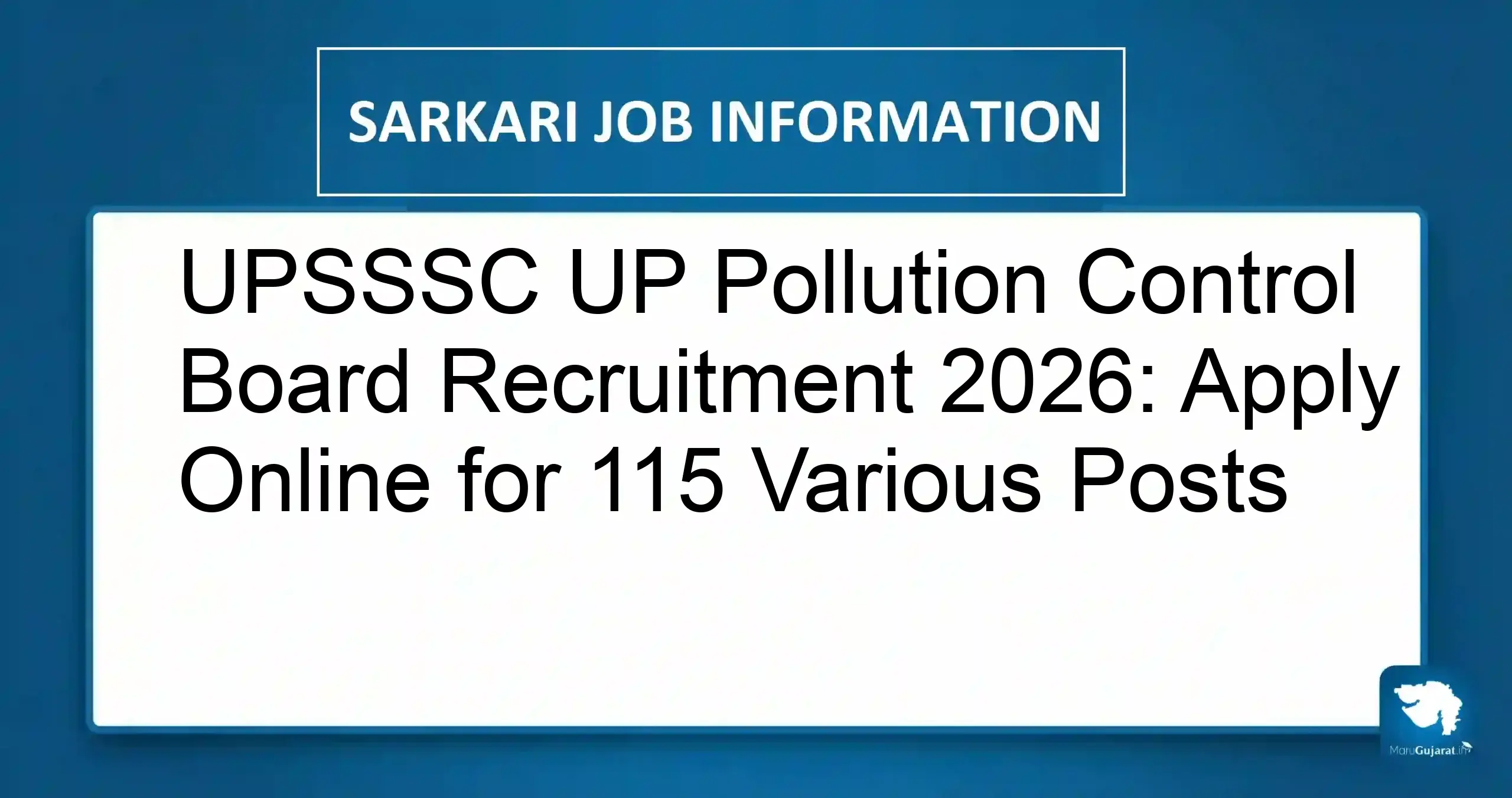 UPSSSC UP Pollution Control Board Recruitment 2026