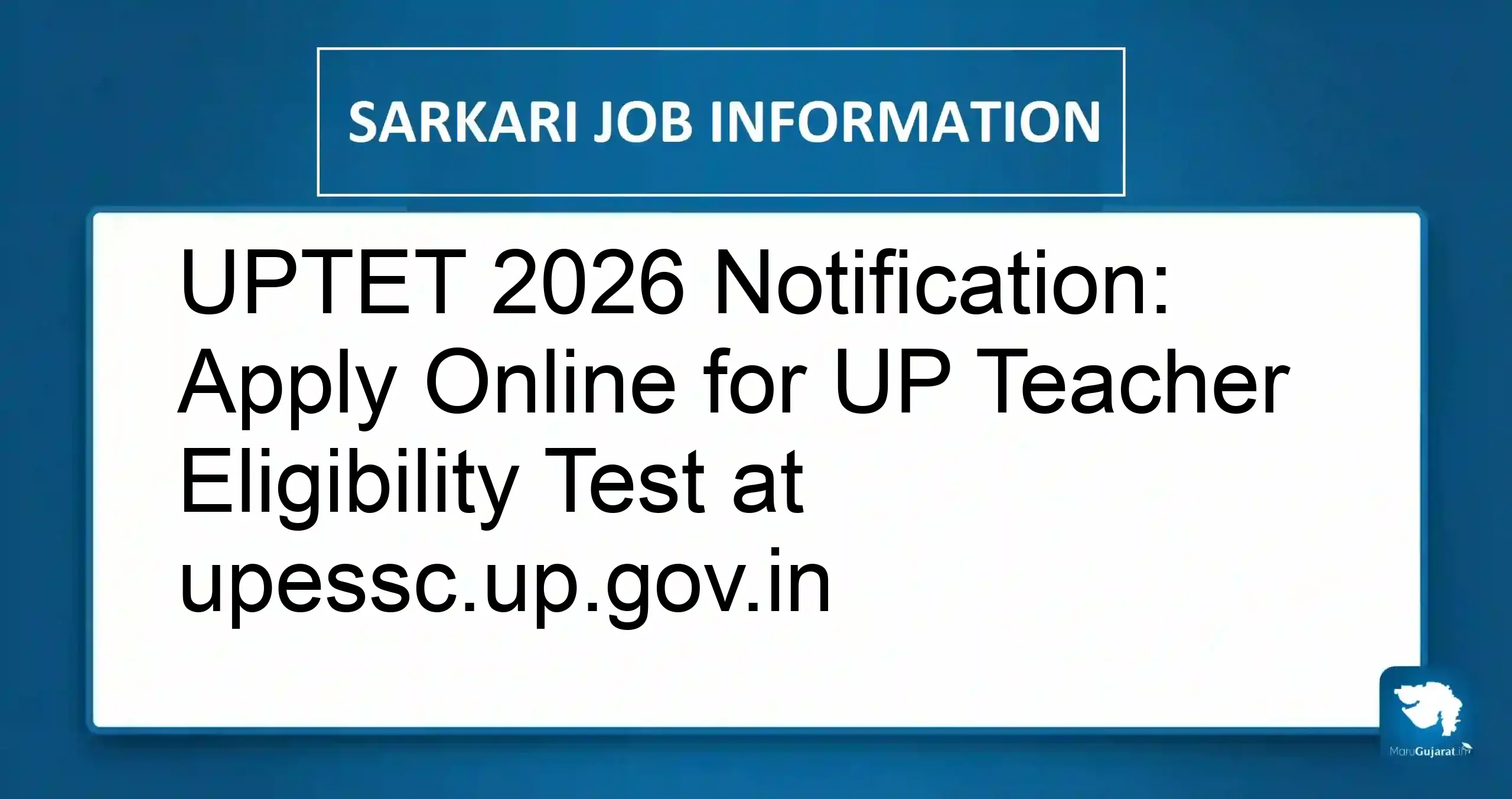 UPTET 2026 Notification