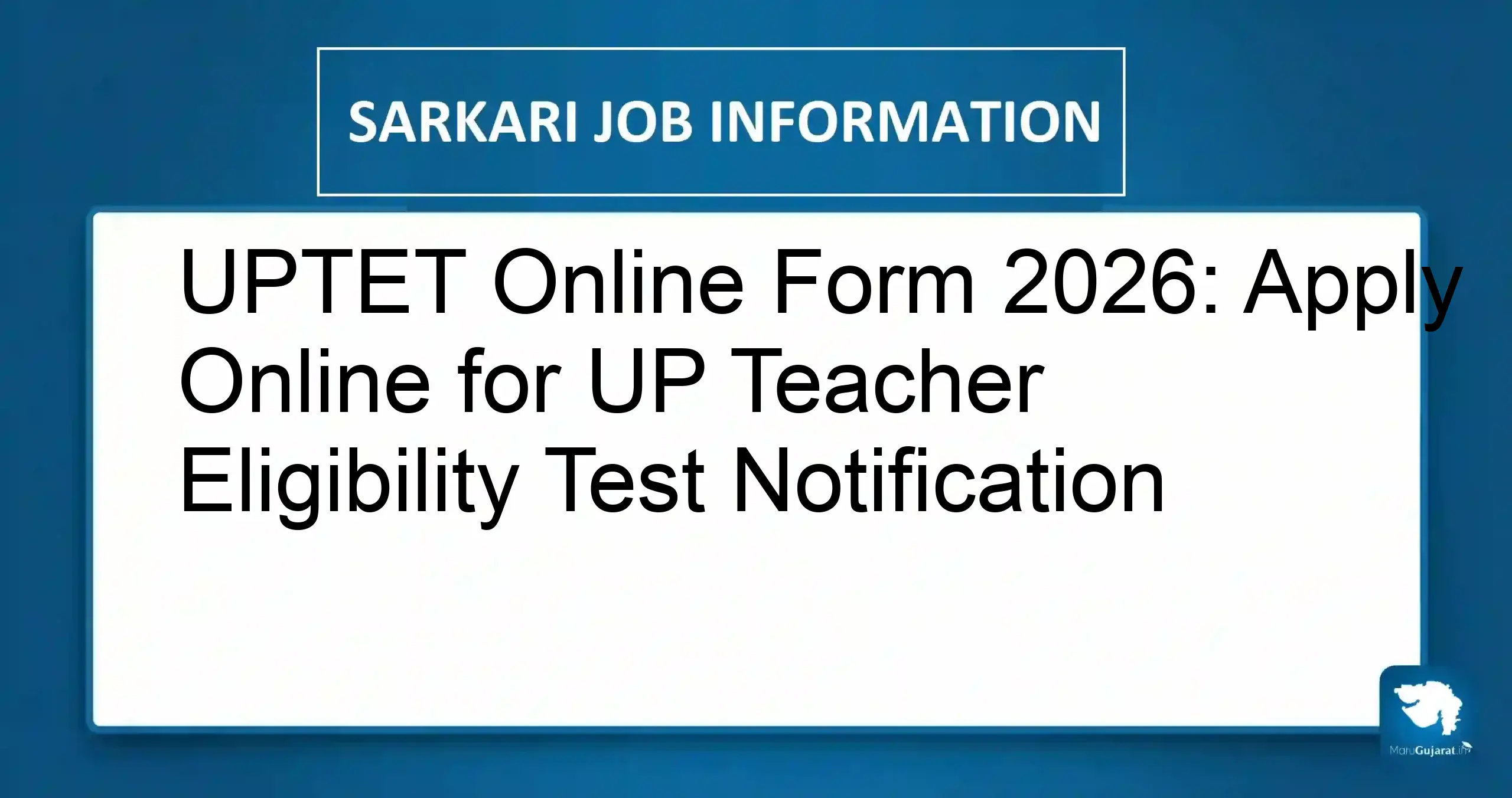 UPTET Online Form 2026