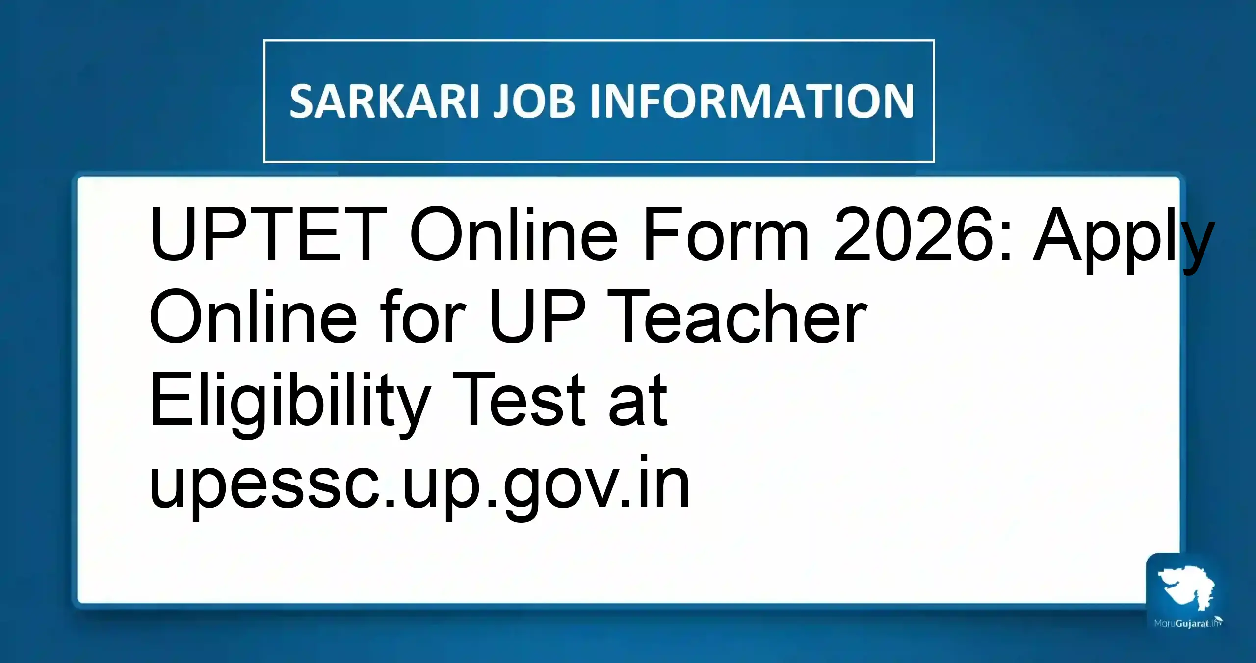 UPTET Online Form 2026